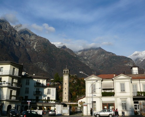 City centre of Chiavenna in Lombardy.