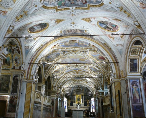 The interior of Madonna del Sasso Church in Locarno.