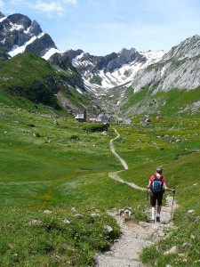 Der Wanderweg bis Meglisalp im Kanton Appenzell.