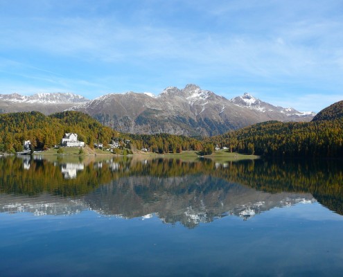 Lake in Sankt Moritz, Upper Engadin.