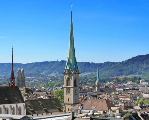 City panorama of Zurich.