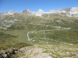 Blick auf den Nufenenpass von Ticino.